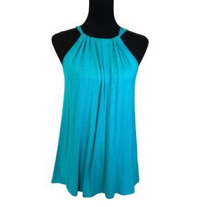 New ~ LOVEAPELLA ~ Halter Neck Tank Top Size M Vacay Cruise Summer Teal